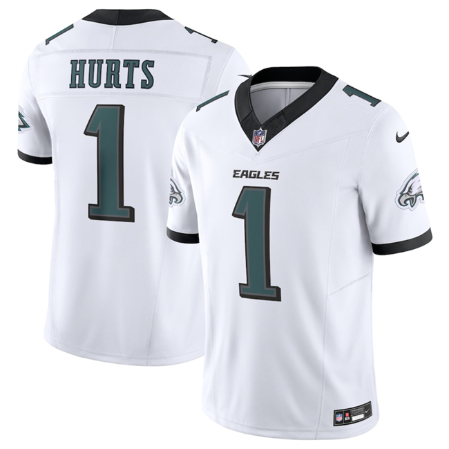 Youth White Philadelphia Eagles #1 Jalen Hurts New F.U.S.E Vapor Untouchable Limited Stitched Football Jersey